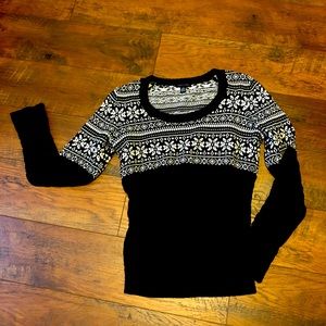 Tommy Hilfiger Snowflake Black Cable Knit Sweater